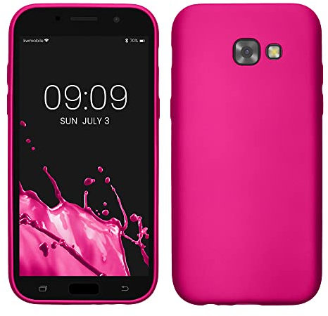 kwmobile Case kompatibel mit Samsung Galaxy A5 (2017) Hülle - Schutzhülle aus Silikon metallisch schimmernd - Handyhülle Metallic Pink