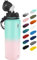 Fanhaw 1.2L Stainless Steel Insulated Sports Water Bottles with Straw for Kids, Men and Women(Green Pink)