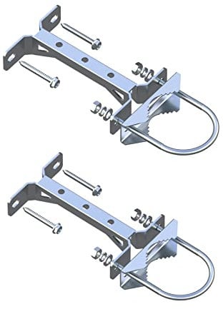 Aimeboost Kit de accesorios de soporte de antena de acero inoxidable para montaje en pared, abrazadera de mástil en V, sin poste, para TV CB Jamón fuera del hogar