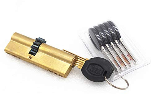 Daumenverdrehung Euro -Zylinderschloss, Verriegelungszylinderschlosszylinder 11 Zähne Zahnrad Tür Zylinder 63 68 73 80 93 9 5mm Lock Core Safety Messing Double Spring Super mit Ab Tasten -Türfassschlo