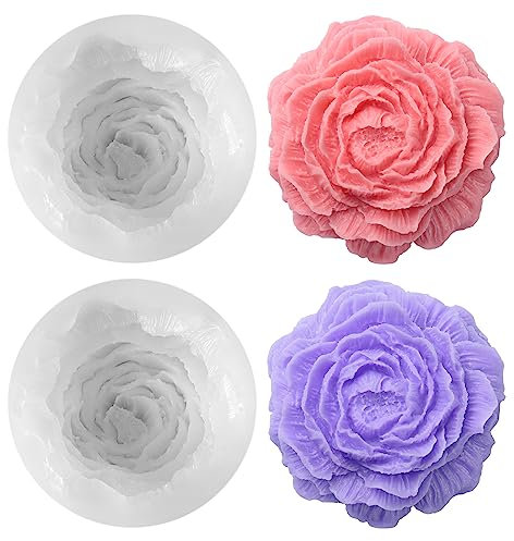 penobon Blumen Kerzenformen zum Gießen für die Kerzenherstellung, 3D DIY Kerzen Silikonform zum Basteln, Duftkerzen, Seifen, Partylichter und Backdesser (Blume 02)