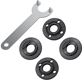 Poagavgs 5/8-11 193465-4 Grinder Backing Flange Angle Wrench Spanner Metal and Lock Nut Set for Dewalt Bosch Black Decker Ryobi Milwaukee