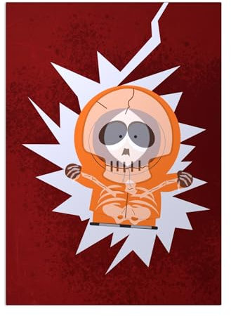 Displate Offiziell South Park MetallPoster Magnetische Befestigung Inklusive Lizenziert Bilder Hochwertiges Poster Kenny - Kenny Electric Shock 45 cm x 32 cm