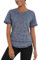 Womens Gym Tops, Workout Tops for Women UK, Women's Running Tops, Ladies Sport T Shirt Clothing Summer Loose Activewear, Womens Short Sleeve Activewear Navy Blue