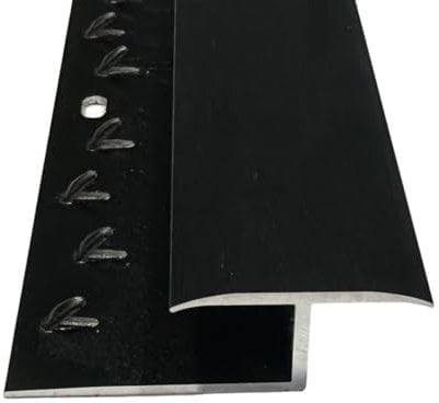 Grandismo® Carpet to Laminate/Tile or Wood Flooring Edge - Prestige Luxury - 3ft (0.9metre) in Length - Gripper Trim Threshold Profile Strip - Z Edging Metal Door Bar- Exclusive Brushed Black