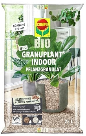 COMPO Bio GRANUPLANT Indoor Drainage- und Pflanzgranulat – 100 Prozent natürlicher Bimsstein – nachhaltige Alternative zu Blähton – 6 Liter