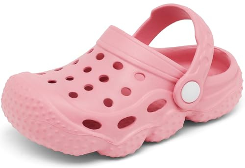 INMINPIN Unisexe Enfants Sabots Fille Garçon Bébé Sandales de Jardin Eté Antidérapant Légère Chaussures de Plage et Piscine,Rose,23 EU= Fabricant 24