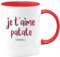 quotedazur - Mug Cadeau Saint-Valentin Je t'Aime Patate - Tasse Cadeau Amour Couple - Rouge/Céramique