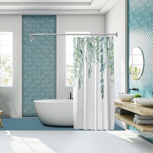 Sikaiqi Dehnbare 304 Edelstahl L-Form Badezimmer Badewanne Ecke Duschvorhangstange (100-133 cm x 180-215 cm), bohrfreie Installation, für Badezimmer, Bekleidungsgeschäft, Privatraum