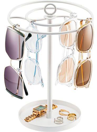 ProCase 360 drehbare Brillenständer, Brillenaufbewahrung für mehrere Brillen Ständer Sonnenbrillen Halter Sunglasses Organizer für bis zu 20 Brillen, Brillenablage Brillenhalter -Weiß