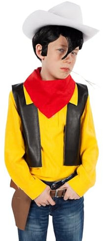 Maskworld Lucky Luke Kinderkostüm Comic Cowboy Western Kostüm für Kinder 4-teilig (146-152)