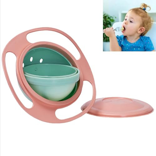 GNAUMORE Cuenco Antiderrames para Niños de 360 Grados,Plato Infantil 360 Ttazón Giratorio,Gyro Bowl para Bebés Niños,Cuenco Giratorio para Bebé,Plato Bebe Antiderrames,Cuenco Giratorio de 360 Grados