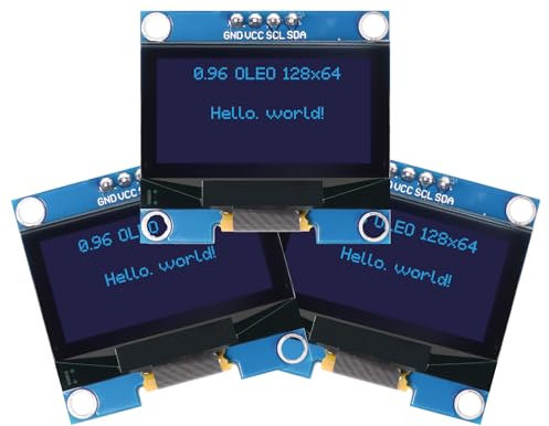0.96 Pouce OLED I2C Ecran Binghe 3 pièces OLED I2C Display avec 128 x 64 Pixel OLED Display Module avec caractères Blancs Compatible avec Arduino