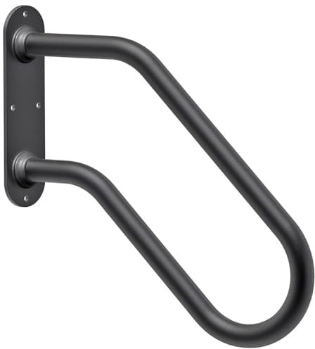 U-Förmig Geländer Treppe, Wandmontiert Handlauf Treppe, Handlauf Schwarz, TOOSOAR Handläufe für Treppen für Garagen, Veranden, Gärten und Terrassen