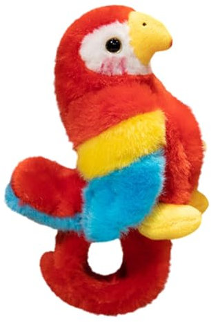Asudaro Papagei Handpuppe, 20CM Flamingo Handpuppe Plüsch-Papagei-Puppe mit Ohrfeige-Armband süßer Papagei Stofftier weicher Papagei Plüschtier für Kinder im Vorschulalter Geschichtenerzählen