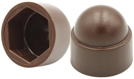 50x Abdeckkappen für Schrauben | Schraubenabdeckung Braun | Schrauben Abdeckkappen | Schraubenkappen | Schutzkappen für Schrauben RAL 8028 (M8 - Schlüsselweite 13)