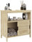 HOMCOM Meuble sous lavabo en Bambou, Meuble de Rangement pour Salle de Bain, avec 2 Portes coulissantes, étagère Ouverte, Structure en Bambou, 60 x 30 x 60 cm, Bois Naturel