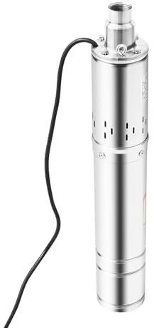 3.5 Zoll Tiefbrunnenpumpe 500W 2850rpm Brunnenpumpe 2 m³/h Tauchpumpe Max Förderhöhe 100 m Rohrpumpe 230 V 50Hz für Bewässerung oder Wasser