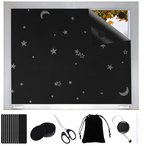 SPOKKI Verdunkelungsrollo Fenster Verdunkelung 100x145cm Verdunkelungsrollo Ohne Bohren Tragbare Dachfenster Verdunkelung Stoff Verdunklungsfolie Für Fenster Abdunkeln Hitzeschutz Kälteschutz