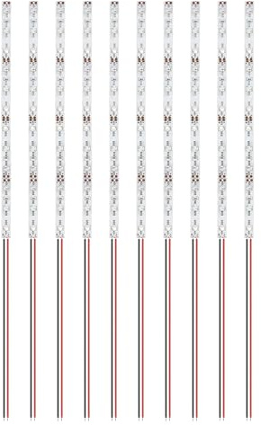 HUAZIZ 10 Stücke 200 mm VorDrahtete LED Streifen, 2835 SMD LED, 12-18V Streifen, Modellbau Led Beleuchtung, Rot