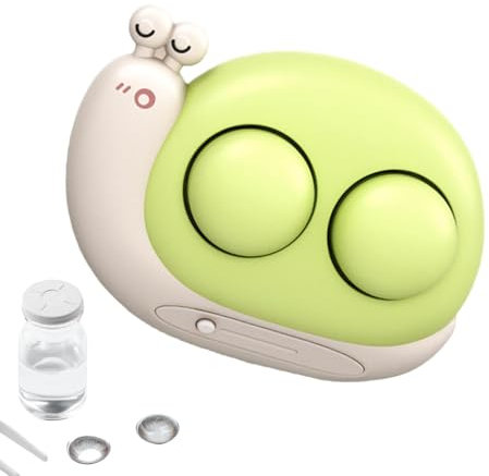 Estuche de limpieza de lentes ultrasónico - Lavadora de lentes eléctrica compacta 2 en 1 | Soporte para lentes duradero y portátil | Caja de almacenamiento para lentes de contacto, máxima higiene mien