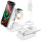 Stazione di ricarica 3 in 1 caricatore pieghevole angolo regolabile con luce atmosferica compatibile con telefono iWatch/Airpods per iWatch Phone 16/15/14/13, nero