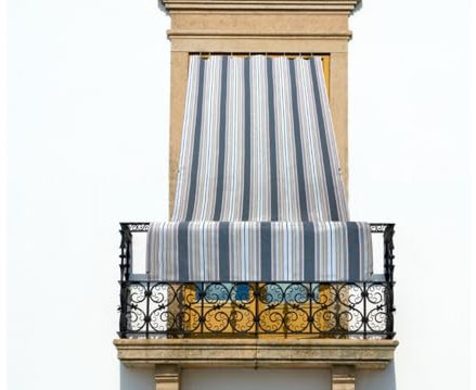 BIANCHERIAWEB Tenda Da Sole A Caduta Per Esterno Balcone Casa Telo Ombra Modello Riga Fine 145x250 Grigio