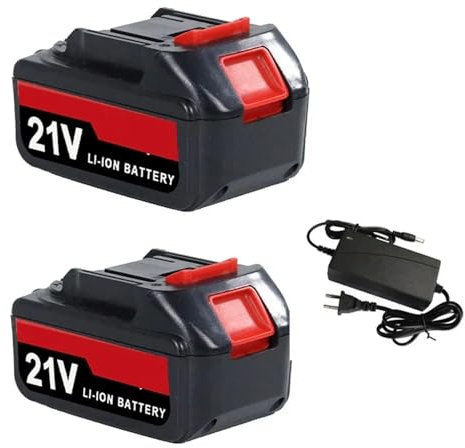 HTHOME 21 V 15000 mAh wiederaufladbarer Lithium-Ionen-Akku mit großer Kapazität/Kompatibel mit Makita Akku-Elektroschrauber, Bohrschrauber, Elektrowerkzeug(2 Battery 1 Charger)