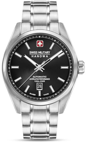 Swiss Military Hanowa Herren Swiss Made Automatikuhr Majestic Pioneer mit Edelstahlband Datum Saphirglas