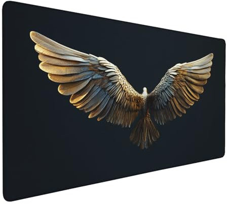 Tapis de Souris Brun Tapis de Souris Gaming XXL Aigle Mouse Pad avec Base en Caoutchouc Imperméable et Antidérapante sous Main Bureau pour PC Bureau, Travail, Jeux, Hommes Cadeaux 1600x800x3mm J1-979