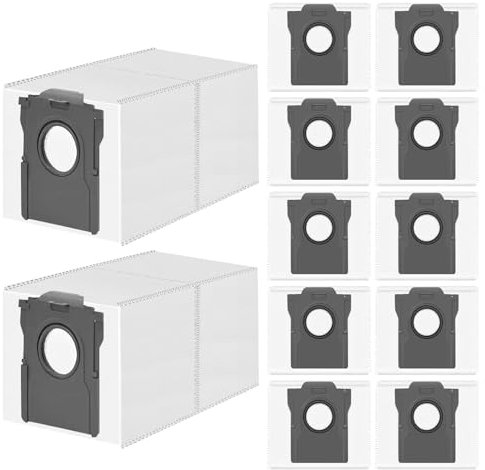 Lot de 12 sacs d'aspirateur compatibles avec Dreame L20/X40/X50 Ultra Complete, L10s/L10/L10s Pro/L40/L50 Ultra, pour Mova E30 Ultra/P50 Pro Ultra, 3,2 l, accessoires de grande capacité