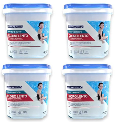 Piscival Pack 4 Cloro Lento en tabletas 250g 5 KG