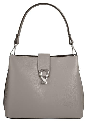 Cluty Umhängetasche Echt Leder Damen Made in Italy | elegante City Bag | Shopper mit Drehverschluss
