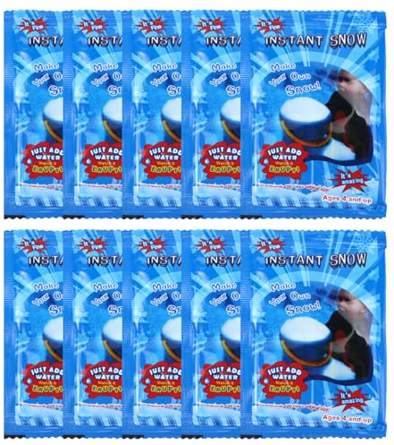 Hpbaggy 80 g Kunstschnee Pulver, Kunstschnee Täuschend, Kunstschnee zum Basteln, Fluffiger Kunstschnee, Dekoschnee Simulation Schnee für Winter Weihnachten Party Weihnachtsdeko, 10 Pcs