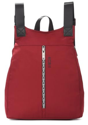 Mochila Antirrobo Grande KCB Combo | Resistente al agua | Con Bolsillos Ocultos, Ideal para Viaje y Trabajo | 100% Vegano | Color Cereza