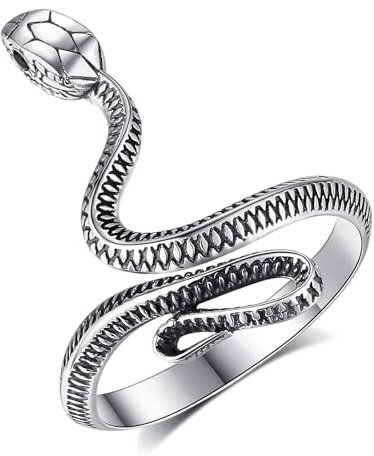 CELESTIA Bague Ajustable Femme Argent 925 Serpent Bagues Vintage Cobra Détaillé Reglable Stackable Bague 925 Massif Bijoux Cadeau Femme Anniversaire Mariages Amour