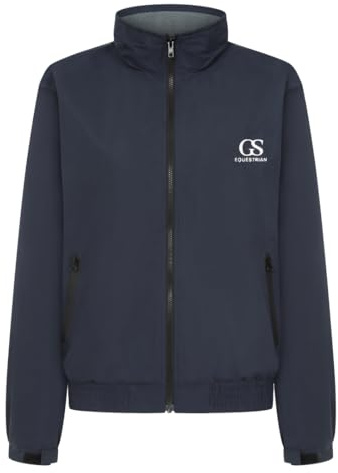 GS Equestrian Waterproof Fleece Lined Lightweight Blouson Jacket, Navy, Unisex