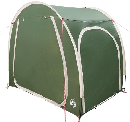 vidaXL Tente de Rangement pour vélos avec Toit Vert 218 x 156 x 180 cm, Tente Moderne cylindrique Pliable, abri de Camping, Stockage, matériel de vélo, équipement de Voyage