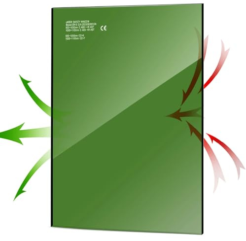 YIBEICO 1PCS Fiber Laser Safety Shield Window Panel OD6+ 980-1080nm