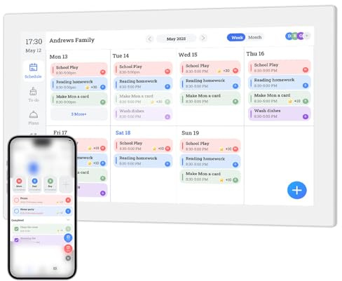 ZAYMGPD 10,1-Zoll-Smart-Kalender, 3-in-1-Funktionalität, Unterstützt Mehrbenutzerverbindung, 32 Gb Speicher, Kann Bilder/Videos Speichern, Kalendersynchronisierung, Terminplanungsfunktionen
