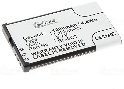 cellePhone Akku Li-Ion kompatibel mit Nokia 3720 5220 XpressMusic 6303 6303i 6730 Classic C3-01 C5-00 C6-01 (Ersatz für BL-5CT)