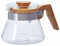 HARIO Kaffekanne, 400 ml, Griff und Deckel aus Olivenholz, durchsichtig, 2 Cup