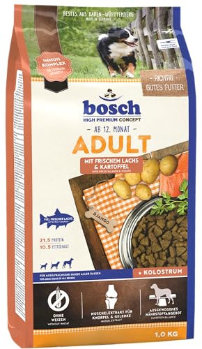 bosch HPC Adult mit frischem Lachs & Kartoffel | Hundetrockenfutter für ausgewachsene Hunde aller Rassen | 1 x 3 kg