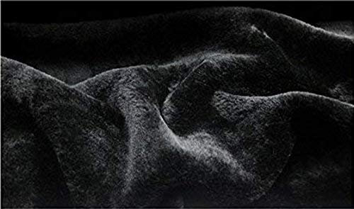 Fabrics-City SCHWARZ KUNSTPELZ Kaninchen Fell Stoff PLÜSCH Stretch Stoffe, 3950