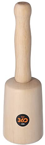 Cut360 mazo de escultor | cónico | 80 mm | longitud: 260 mm | peso: 455 g | torneado de una pieza de carpe | mazo de madera para trabajos de talla