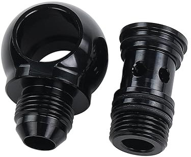 AC PERFORMANCE Aluminum Fuel Banjo fitting - M8 8.5mm ID Banjo hole to 3AN Male Flare Adapter, Designed for Bosch 044 Fuel Pump, Black