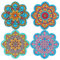 BOHORIA® Premium Design Keramik Untersetzer (4er Set) – Für Getränke, Tee-Gläser, Blumen-Topf, Teller auf ihrem Tisch aus Holz, Glas, Marmor oder Stein (rund | 10.8cm) (Mandalaform)