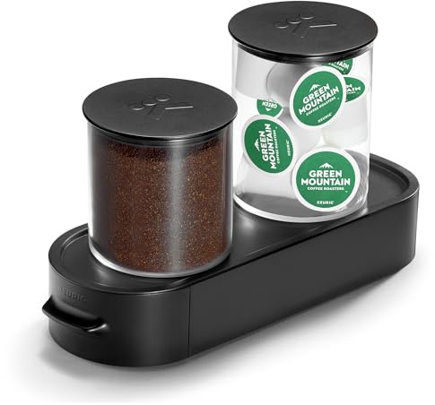 Keurig K-Cup Pod & Ground Coffee Storage Unit, Coffee Storage, Holds up to 12 ounces of Ground Coffee & 12 K-Cup Pods, Black