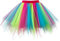 OBBUE Damen 1950er Vintage Ballett Blase Tutu Unregelmäßig Tüll Retro Petticoat Regenbogen-XL