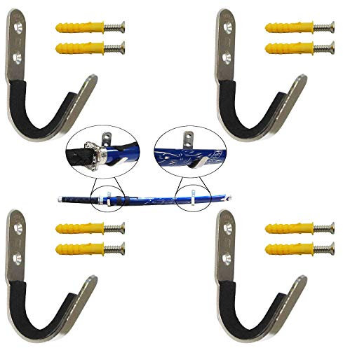 Pmsanzay 4-teiliges Wand-Display Schwerthalter - Hält Zwei Schwerter - Metallhaken mit Filzstreifen